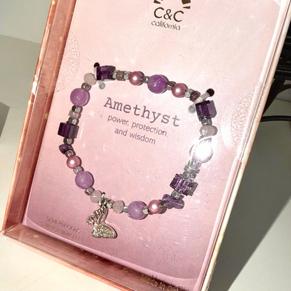 C&C California Amethyst Bracelet - Purple and Silver Charm - Picture 3 of 3